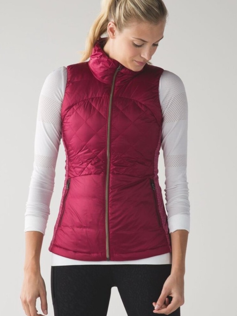 Lululemon Down For A Run Vest in the color Berry Rumble 6